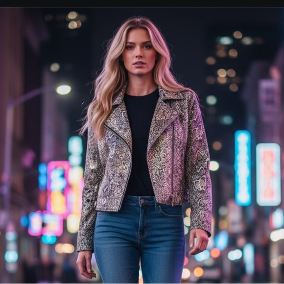 Daytrip Jackets & Blazers - Buckle Daytrip Women's Snake Print Metallic Jacket
